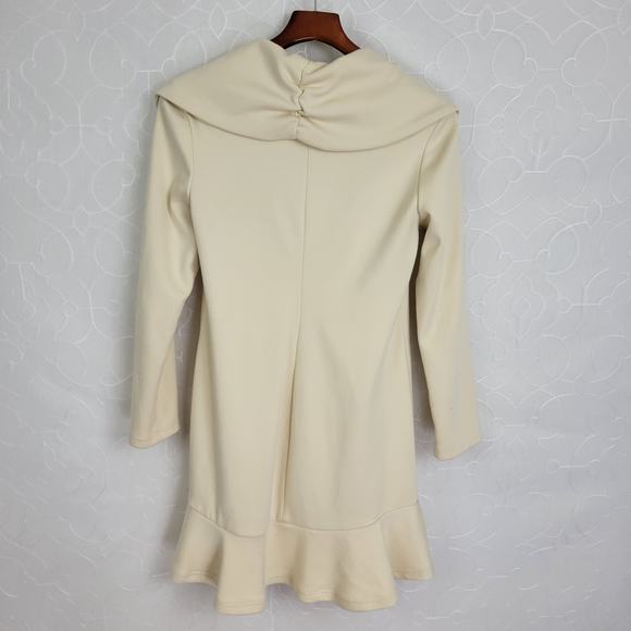 OS LAB Womens Jacket Size Small Cream Collared Long Sleeve Flare Cardigan - Picture 4 of 6